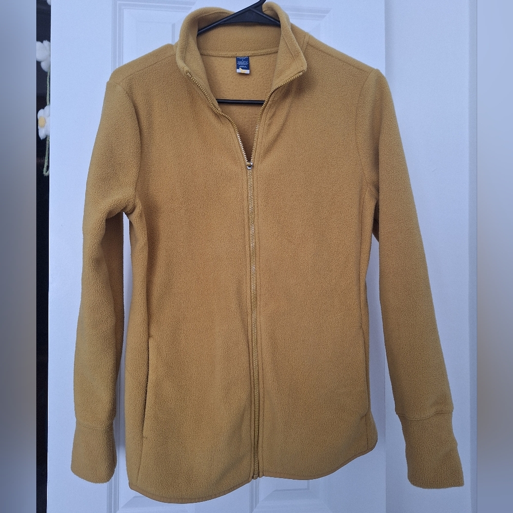 Like New Womens Small Yellow Old Navy Performance Fleece Zip Jacket